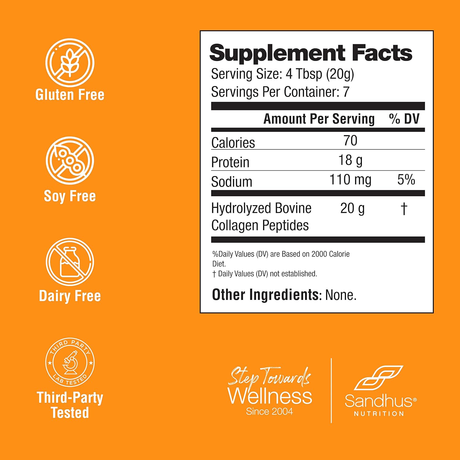 Premium Sandhu's Grass-Fed Collagen Peptides Powder 4.9 oz - Unflavored Hydrolyzed Bovine Collagen for Skin, Hair, Nails, Joints, Bones - Made in USA