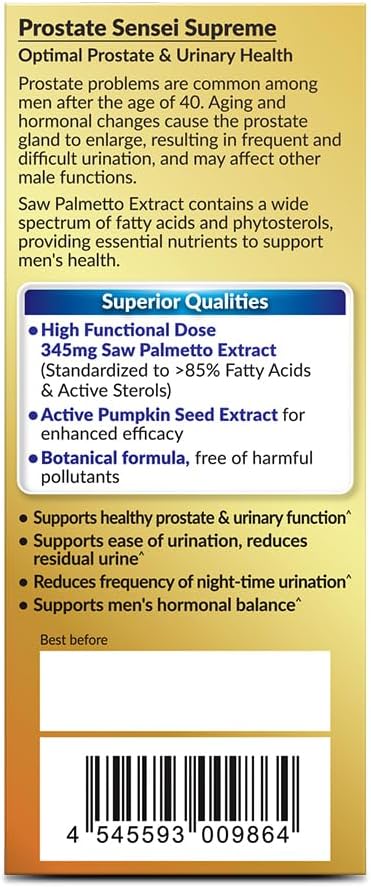 Premium Saw Palmetto for Prostate Health - Clinical Strength Formula with >85% Fatty Acids & Active Sterols, Reduce Frequent Urination, Better Bladder Emptying - 60-Day Supply