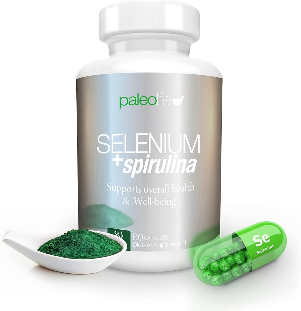 Premium Selenium and Spirulina Supplement for Brain Function - Boost Concentration, Memory, and Energy - 240 Capsules for 120 Day Supply