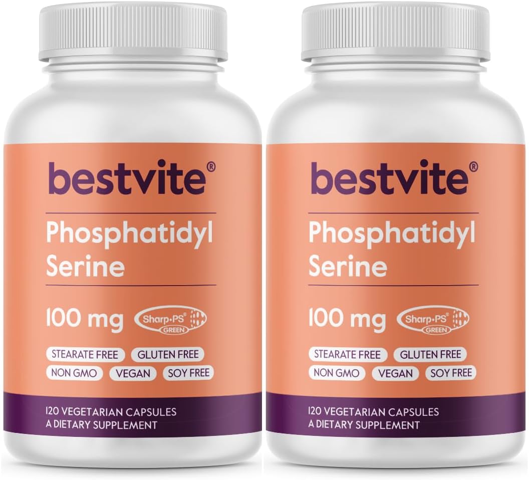 Premium Sharp-PS® Green Phosphatidylserine 100mg (240 Veg Caps) x2 - Clinically Tested, Soy Free, Gluten Free, Vegan
