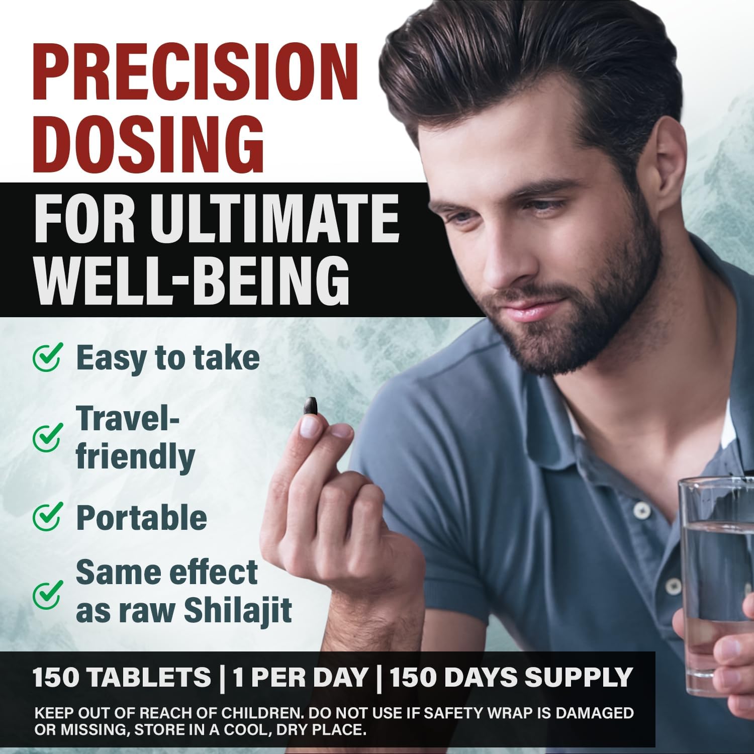 Premium Shilajit Dry Drops - 150 Count, 250mg Each - Maximum Potency for Men - Energy, Metabolism & Immune Health - Non-GMO USA Made