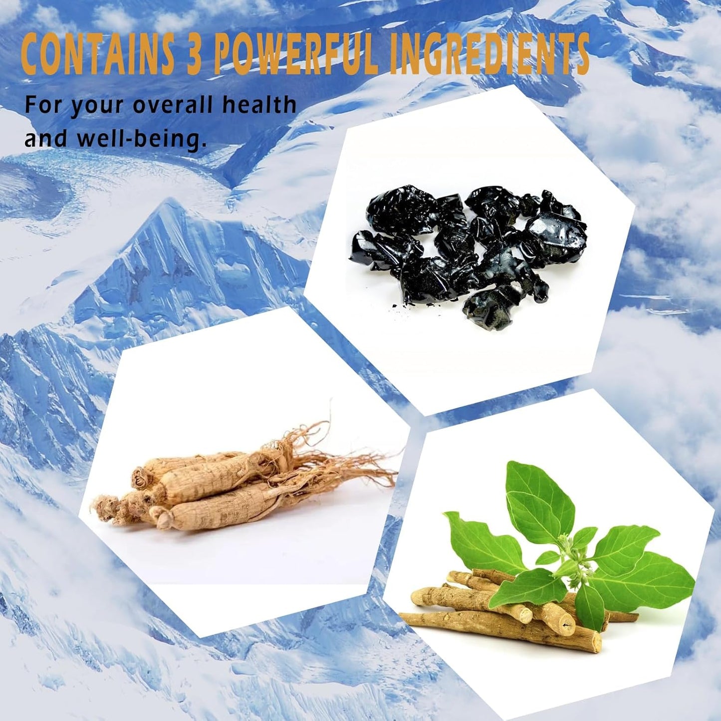 Premium Shilajit Himalayan Supplement Capsules with Fulvic Acid, Ashwagandha, Ginseng Extract - 120 Vegan Capsules for Men's Energy Support with High Trace Minerals