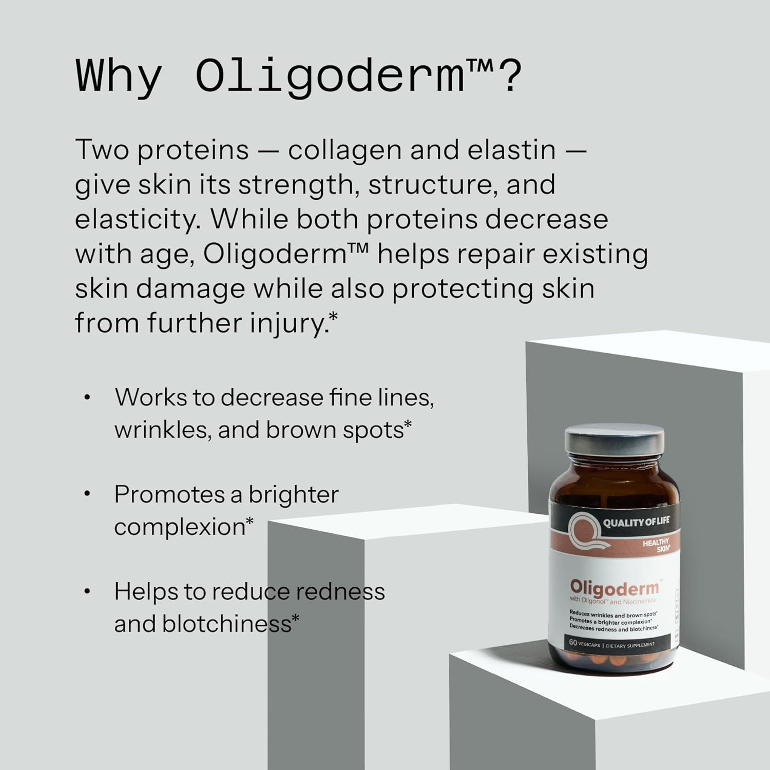 Premium Skin Support Supplement with Oligonol and Niacinamide for Improved Quality of Life - 60 Capsules
