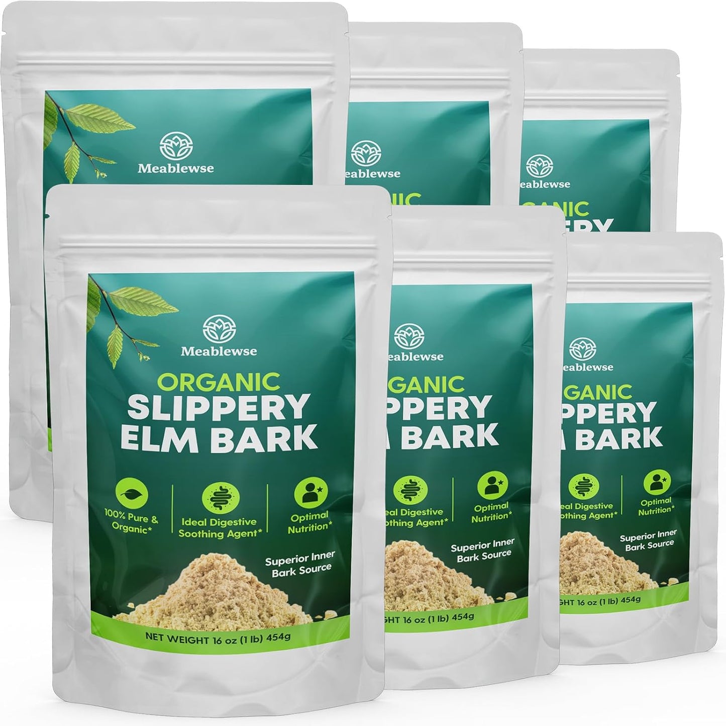 Premium Slippery Elm Bark Powder for Soothing Throat & Digestive Health - 100% Pure, Vegan, Non-GMO - 6 LB Made in USA