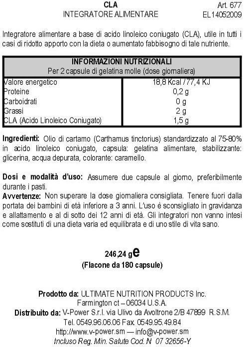 Premium Strength Ultimate Nutrition CLA Pure Healthy Weight Support Supplement - 1000mg Patented Formula for Slimming Formula, 180 Softgels