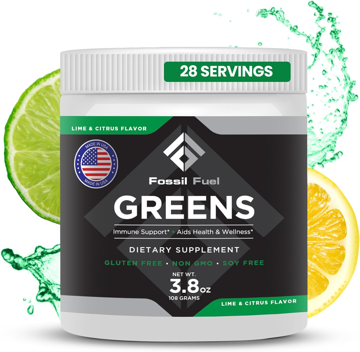Premium Superfood Fossil Fuel Super Greens Powder - 40+ Organic Nutrients for Energy, Gut Health, and Detox Cleanse - Wheatgrass, Spirulina, Kale - 28 Servings - BoostGo Australia