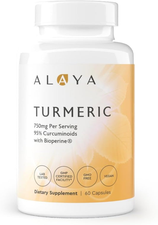 Premium Turmeric Curcumin Capsules - 750mg with 95% Curcuminoids & Bioperine for High Potency & Absorption - Non-GMO, Lab Tested