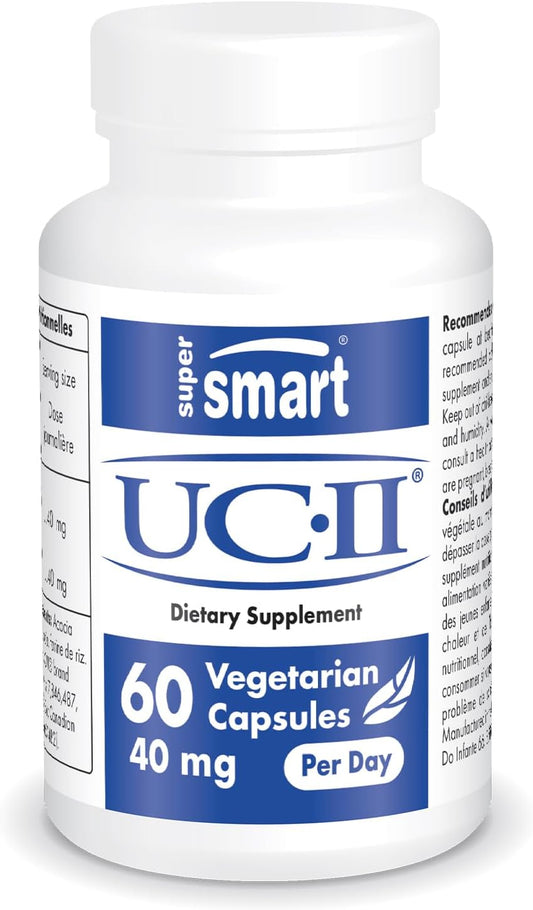 Premium UC II Collagen Supplement - 40mg Daily Dosage - Non-GMO & Gluten Free - 60 Vegetarian Capsules