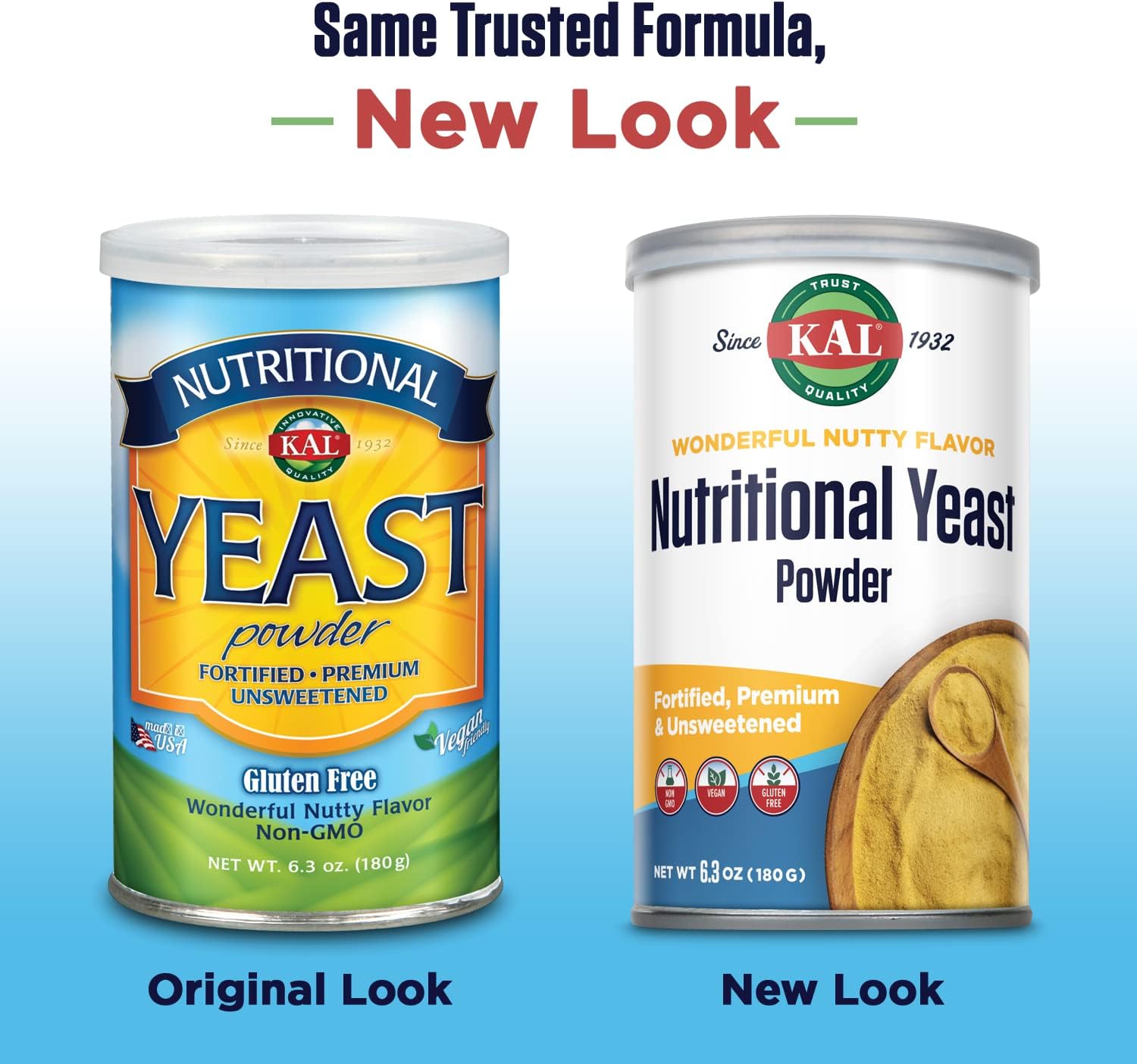 Premium Unsweetened Vegan Nutritional Yeast Powder with B6, B12, and Folic Acid - Gluten Free, Non-GMO, 6.3oz - 20 Servings