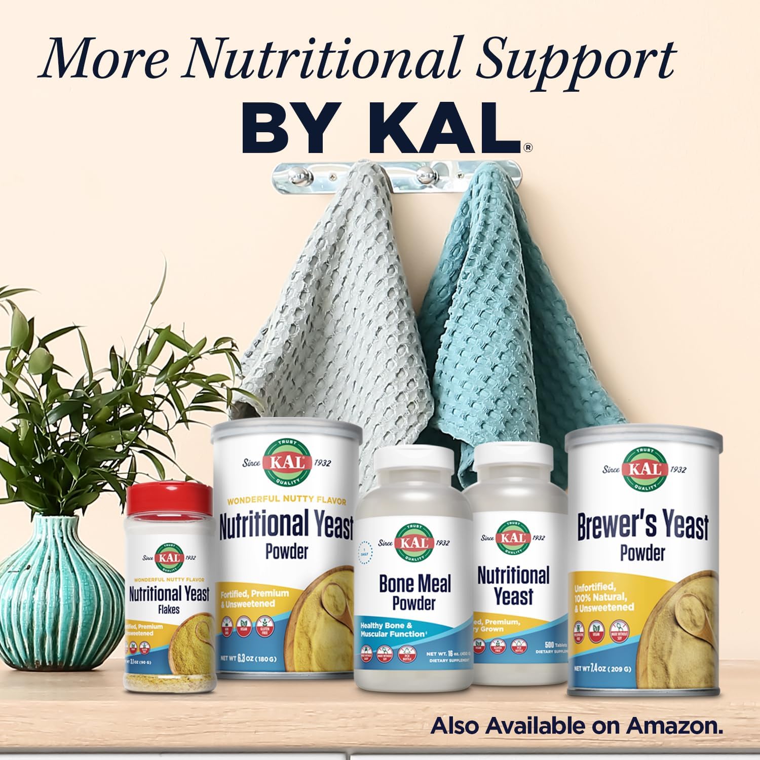 Premium Unsweetened Vegan Nutritional Yeast Powder with B6, B12, and Folic Acid - Gluten Free, Non-GMO, 6.3oz - 20 Servings