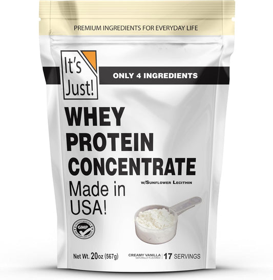 Premium USA-Made 100% Whey Protein Concentrate - Natural Vanilla Flavor (1.25 lb)
