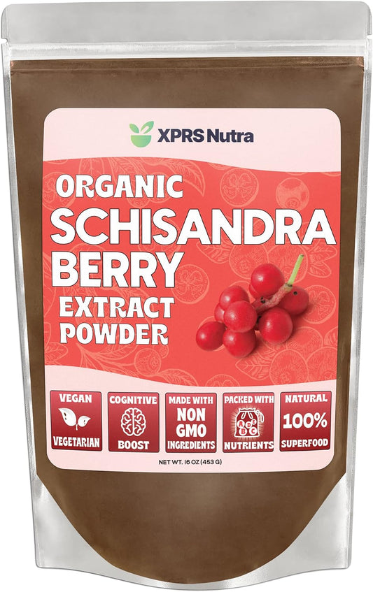 Premium USDA Organic Schisandra Berry Powder Extract for Cognition and Immunity - Vegan Superfood (16 oz)