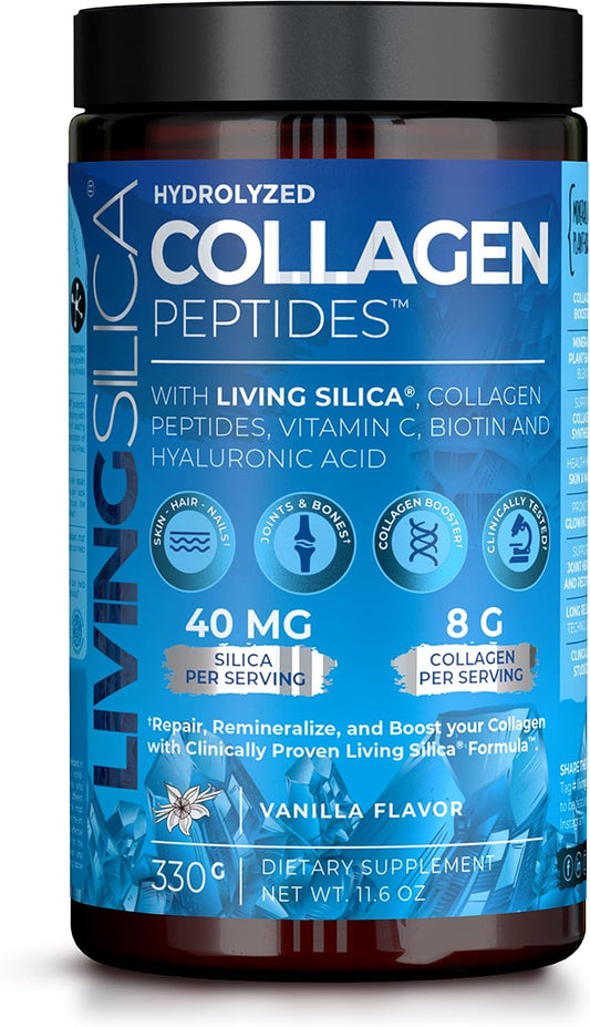 Premium Vanilla Collagen Powder with Hyaluronic Acid, Biotin, Silica & Vitamin C - 330g (33 Servings)