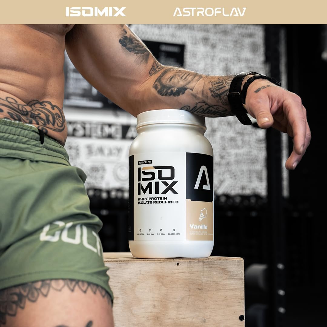Premium Vanilla Whey Protein Isolate Powder – 24g Protein, 0g Sugar, Low-Carb, 6.5g BCAA + 13.4g EAA for Muscle Recovery & Growth