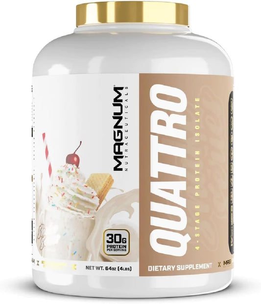 Premium Vanilla Whey Protein Powder for Muscle Growth & Recovery - 4.5lb Jar by QUATTRO Magnum Nutraceuticals