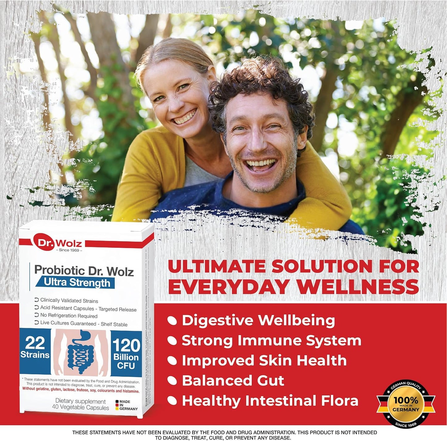 Premium Vegan Daily Probiotic Supplement for Gut Health - 120 Billion CFU, 22 Strains - Target Release Formula - 40 Capsules