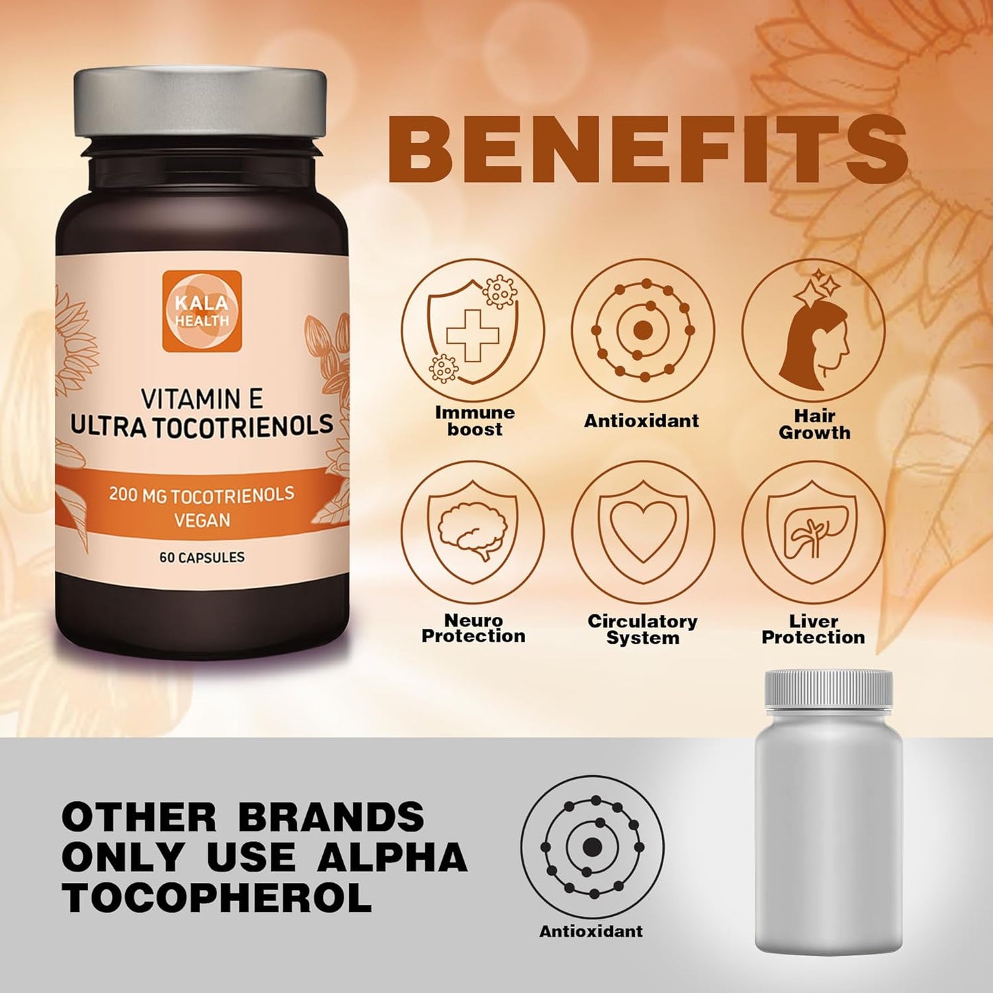 Premium Vegan Vitamin E Supplement with All 4 Tocotrienols - 200mg for Immune Support & Antioxidant Health - BoostGo Australia