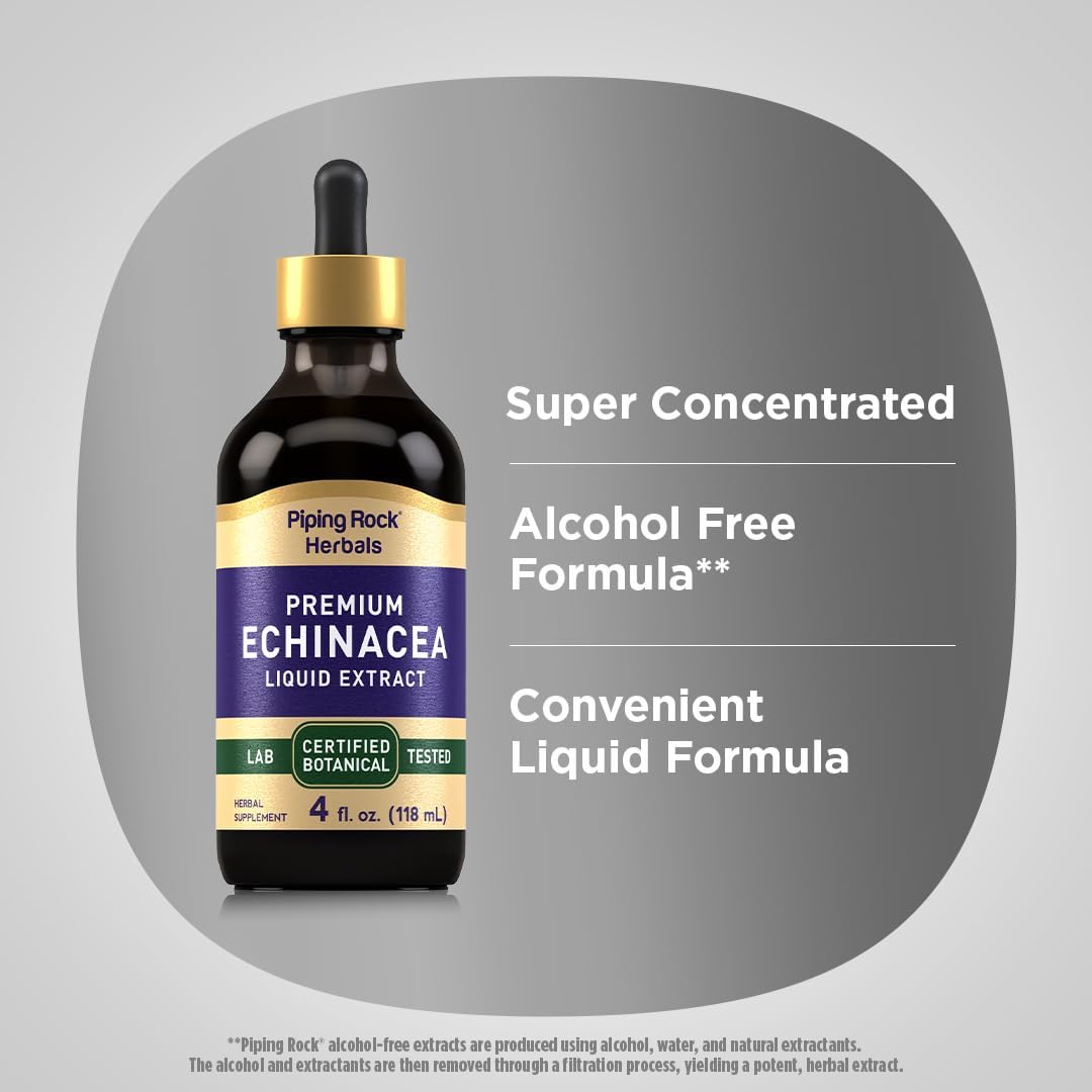 Premium Vegetarian Echinacea Liquid Extract Tincture - 4 fl oz, Alcohol-Free, Non-GMO, Gluten-Free