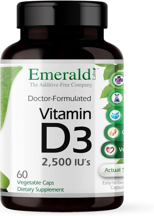 Premium Vitamin D3 2,500 IU for Bone, Teeth, Muscle, Heart & Immune Health - 60 Vegetable Capsules - BoostGo Australia