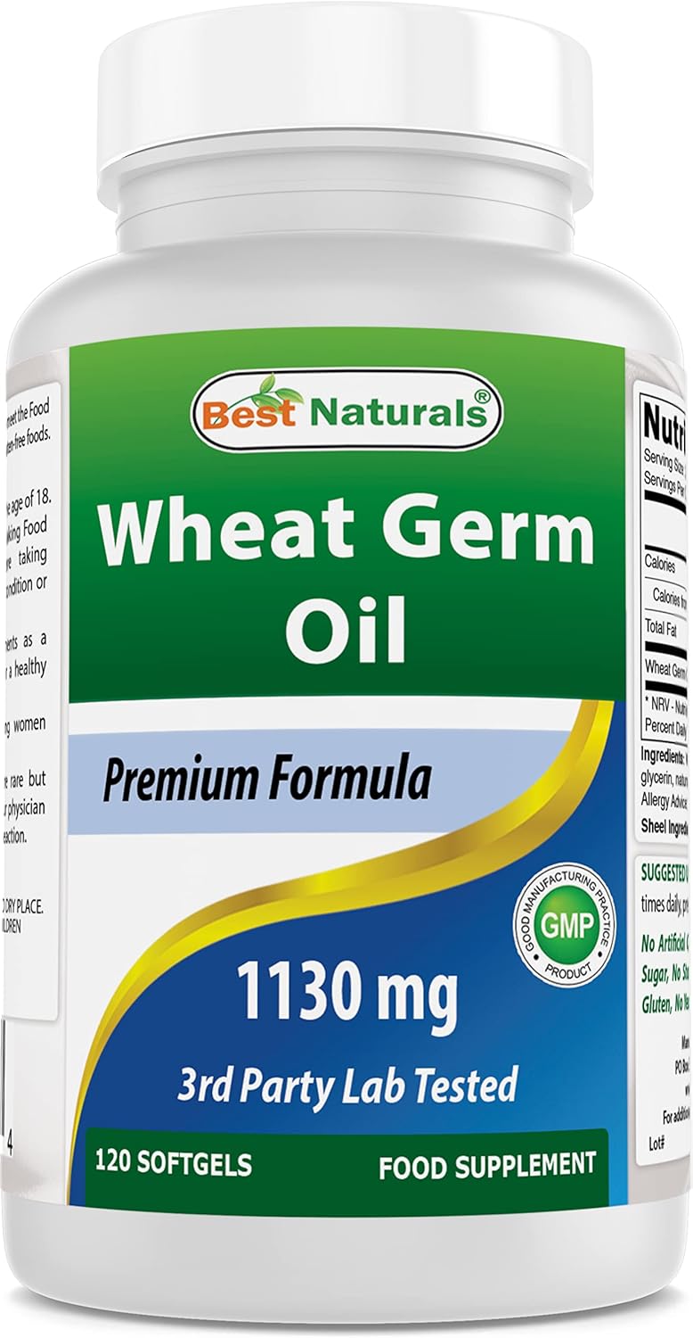 Premium Wheat Germ Oil Softgels - 1130 mg, 120 Count - High-Quality Natural Supplement