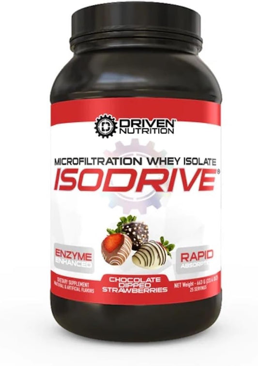 Premium Whey Isolate Protein Powder - Chocolate Dipped Strawberries Flavor - 2lb by Driven Nutrition