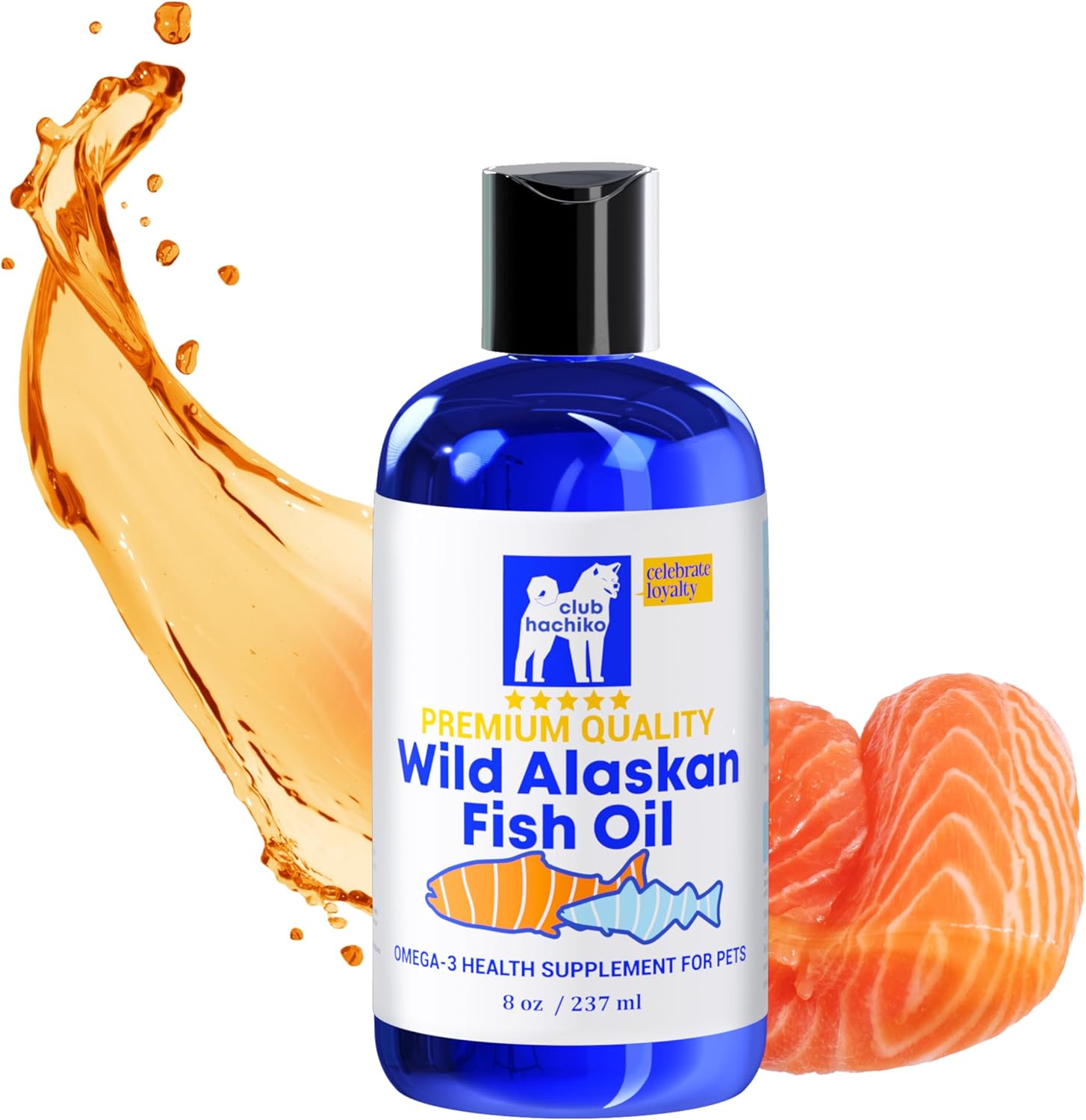 Premium Wild Alaskan Omega-3 Fish Oil for Dogs - Joint Mobility, Healthy Skin & Coat - Natural EPA DHA Fatty Acids from Wild Fish