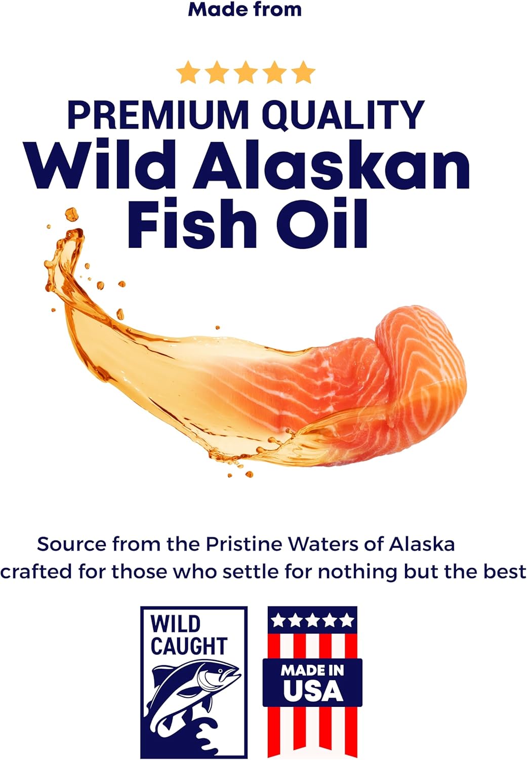 Premium Wild Alaskan Omega-3 Fish Oil for Dogs - Joint Mobility, Healthy Skin & Coat - Natural EPA DHA Fatty Acids from Wild Fish