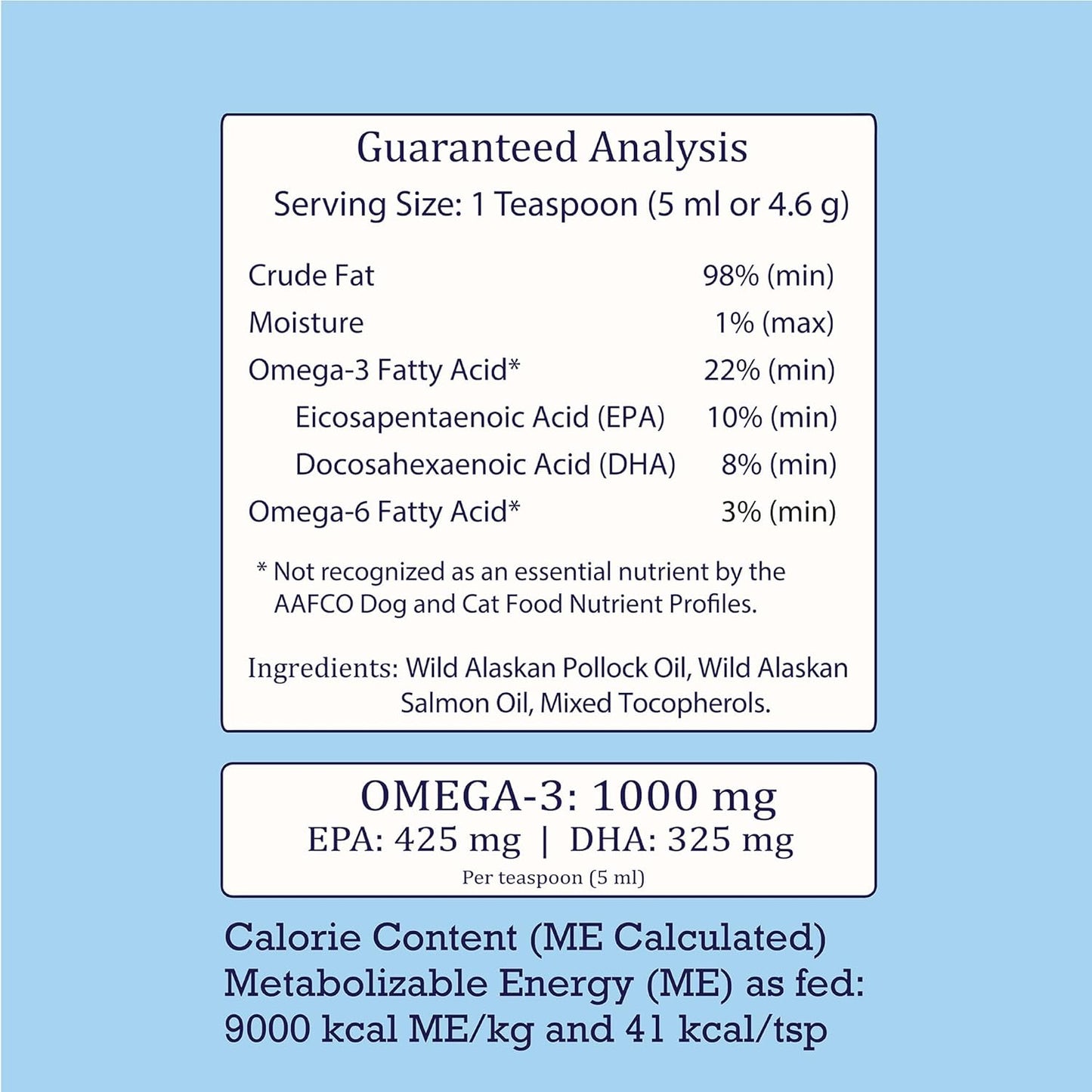 Premium Wild Alaskan Omega-3 Fish Oil for Dogs - Joint Mobility, Healthy Skin & Coat - Natural EPA DHA Fatty Acids from Wild Fish