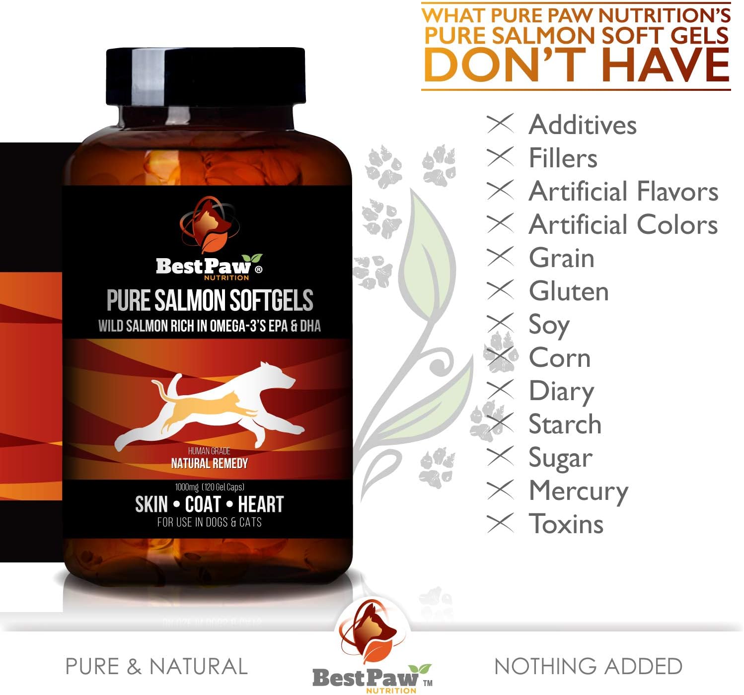 Premium Wild Alaskan Salmon Oil for Dogs & Cats - Natural Relief for Allergies, Dry Skin, Hotspots, and Joint Pain