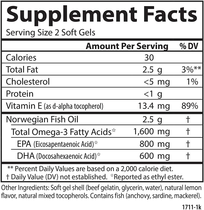 Premium Wild Caught Omega-3 Soft Gels, 1600mg, 90 Count - Carlson Labs Omega 3 Supplement - BoostGo Australia