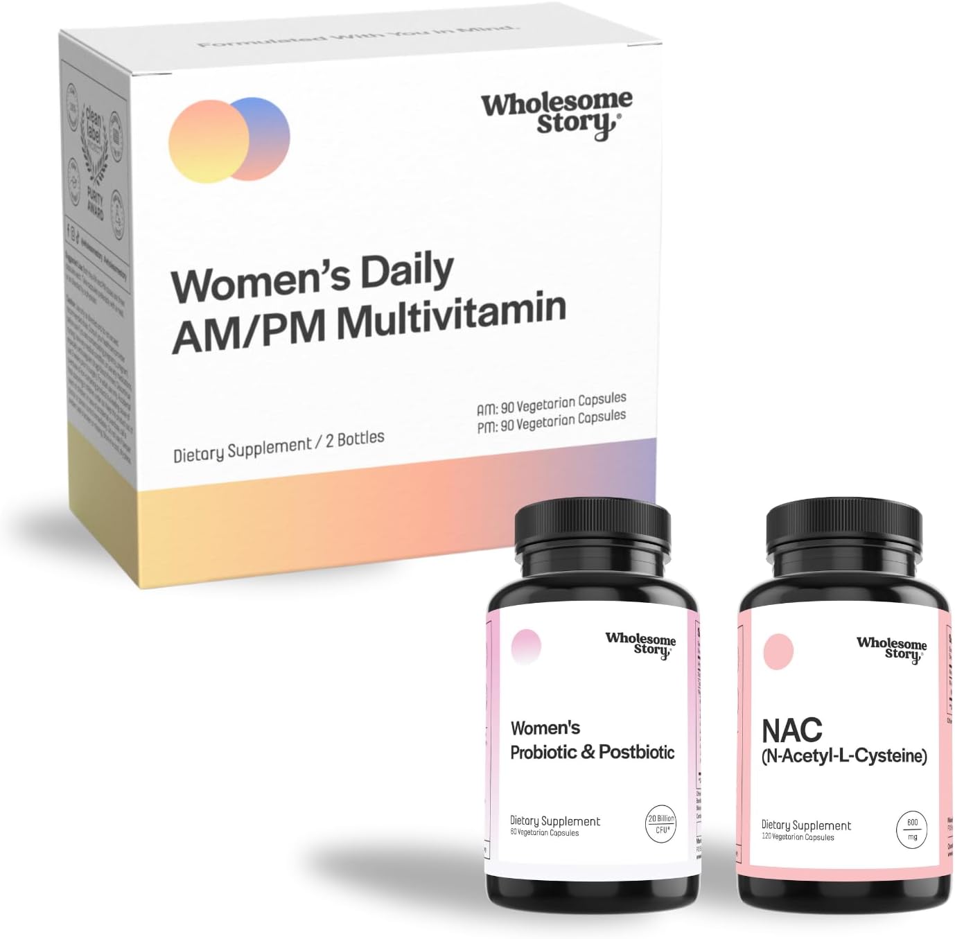 Premium Women's Vaginal Health Bundle: Daily Multivitamin, Probiotics, Postbiotics, and NAC Supplement