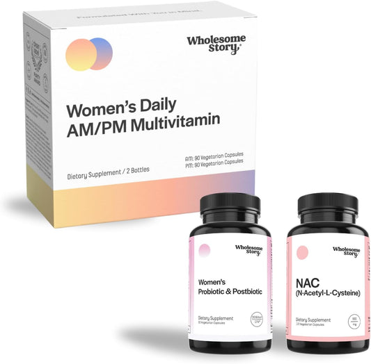 Premium Women's Vaginal Health Bundle: Daily Multivitamin, Probiotics, Postbiotics, and NAC Supplement
