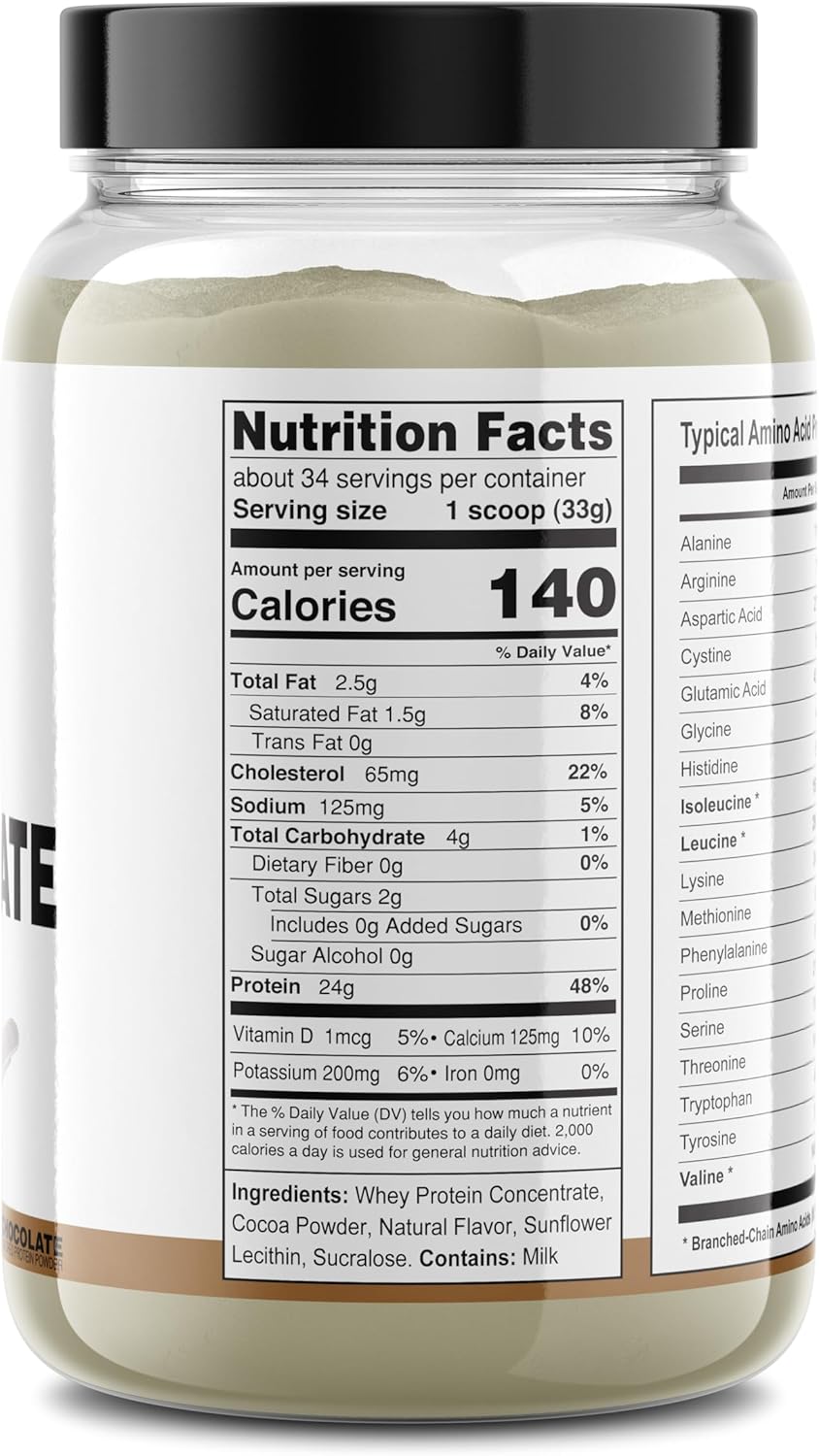 Premium WPC-80 Whey Protein Concentrate with Natural Cocoa - Made in USA (2.5 lb, Chocolate)