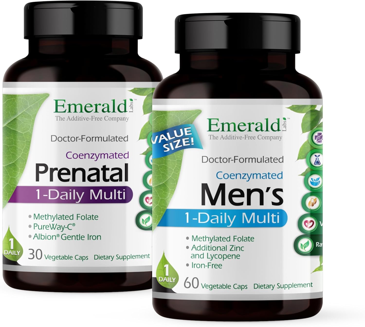Prenatal and Men's Daily Multivitamin Bundle with Essential Nutrients for Pregnancy and Men's Health