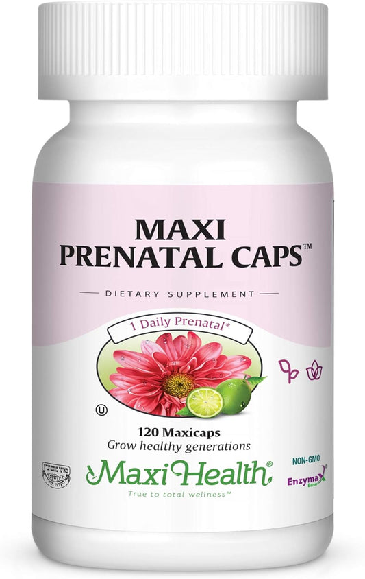 Prenatal Capsules, 120 Count by Maxi Health - Essential Nutrients for Pregnancy Health