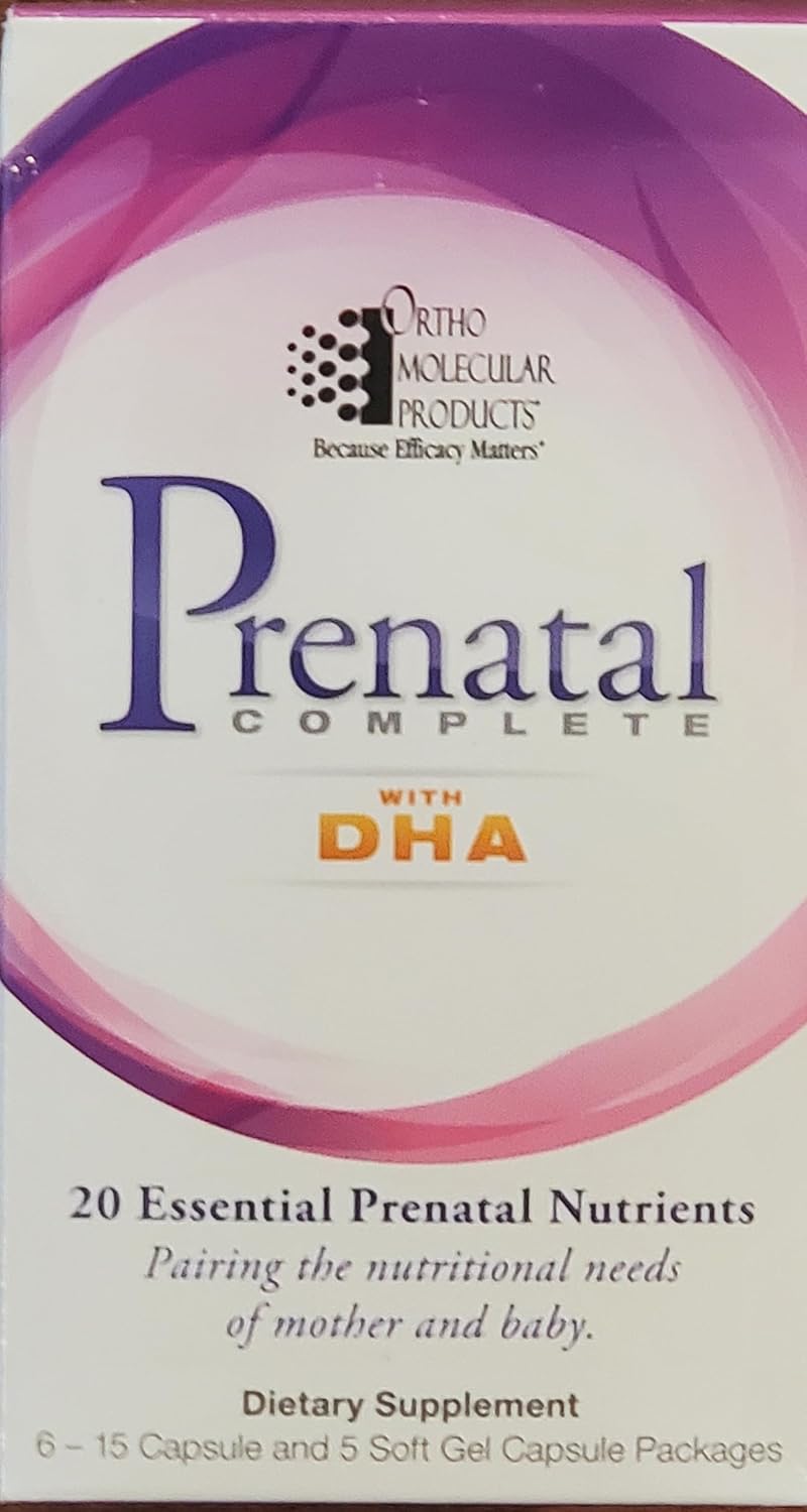 Prenatal Complete with DHA by Ortho Molecular Products for Optimal Pregnancy Nutrition