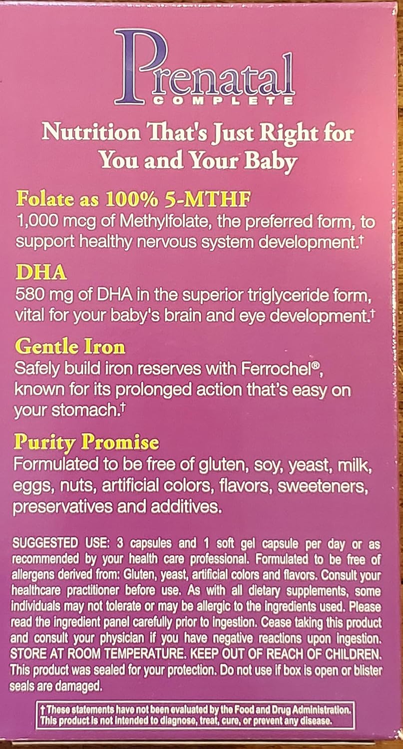 Prenatal Complete with DHA by Ortho Molecular Products for Optimal Pregnancy Nutrition