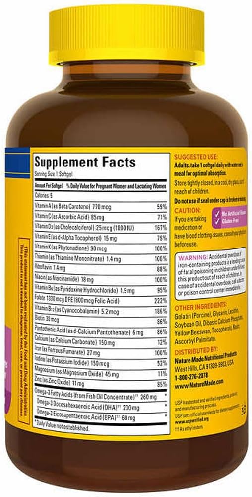 Prenatal + DHA 200 mg Softgels - 150 Count by Nature Made