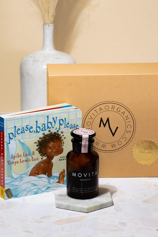 Prenatal Gift Set with Vitamin Bottle and "Please, Baby, Please" Book - Healthy Mom & Baby - Pregnancy & Breastfeeding - Whole Foods & Vitamins