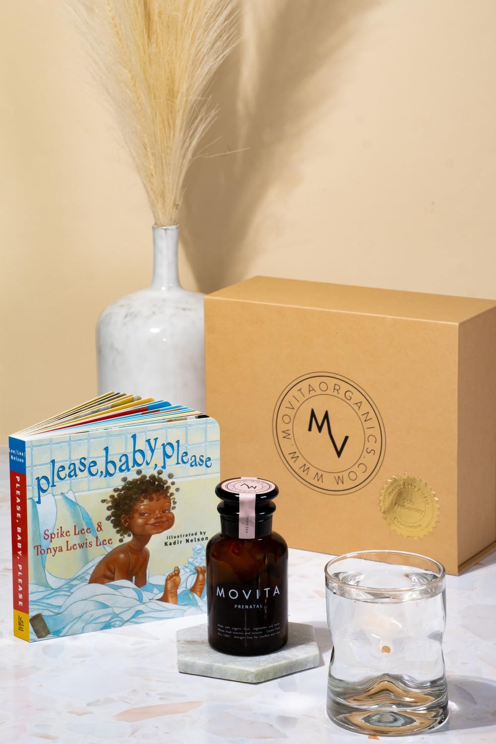 Prenatal Gift Set with Vitamin Bottle and "Please, Baby, Please" Book - Healthy Mom & Baby - Pregnancy & Breastfeeding - Whole Foods & Vitamins