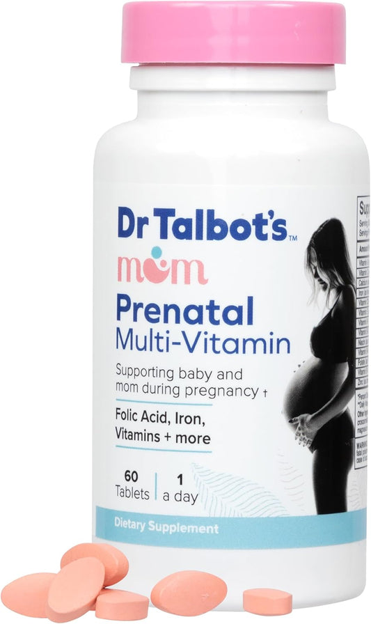 Prenatal Multi-Vitamin Supplement with Folic Acid, Iron, and Vitamins - 60 Tablets by Dr. Talbot's Mom