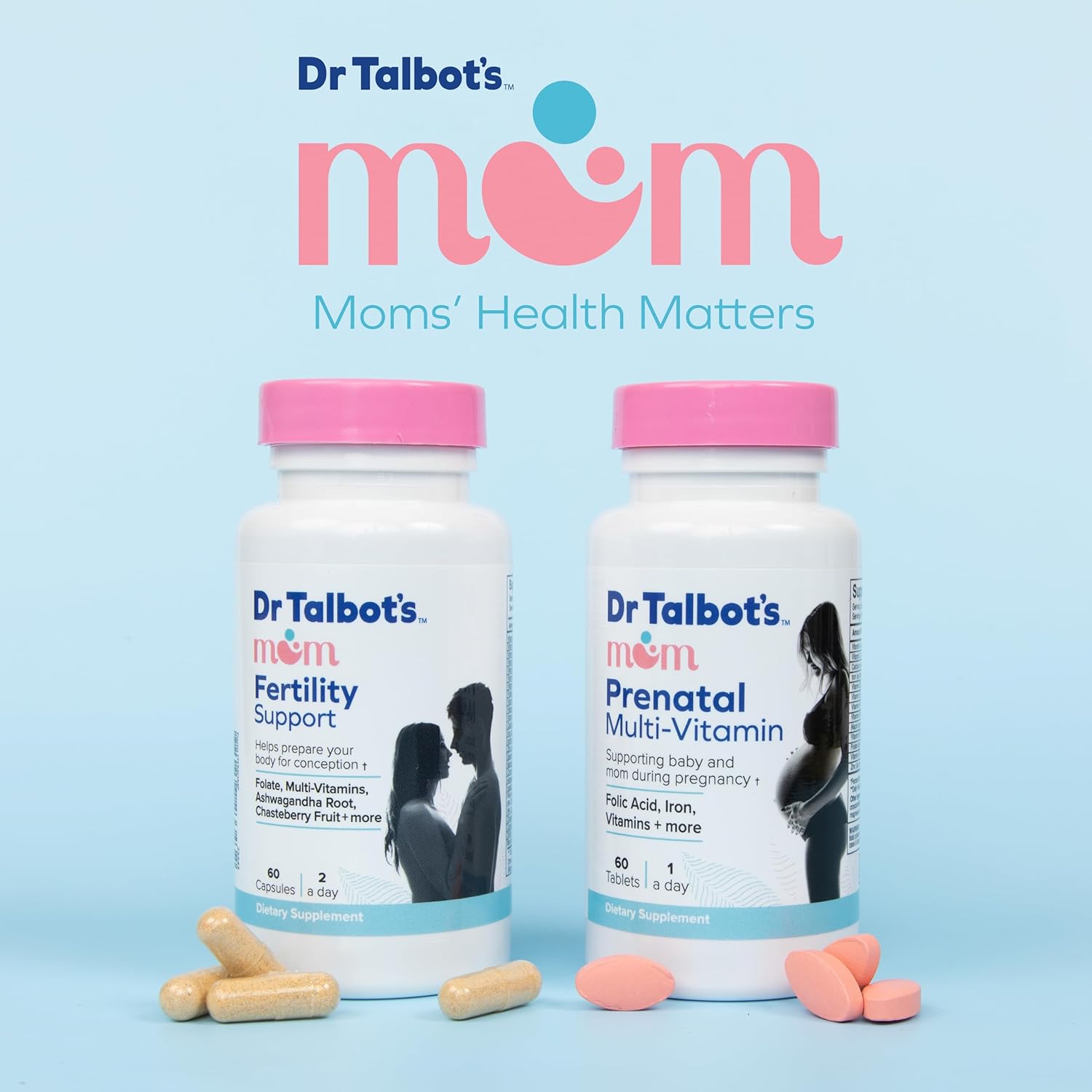 Prenatal Multi-Vitamin Supplement with Folic Acid, Iron, and Vitamins - 60 Tablets by Dr. Talbot's Mom