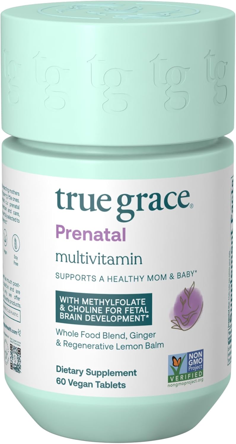 Prenatal Multivitamin for Healthy Mom & Baby - 60 Vegan Tablets with Methylfolate & Choline - Gluten & Soy Free - 30 Servings