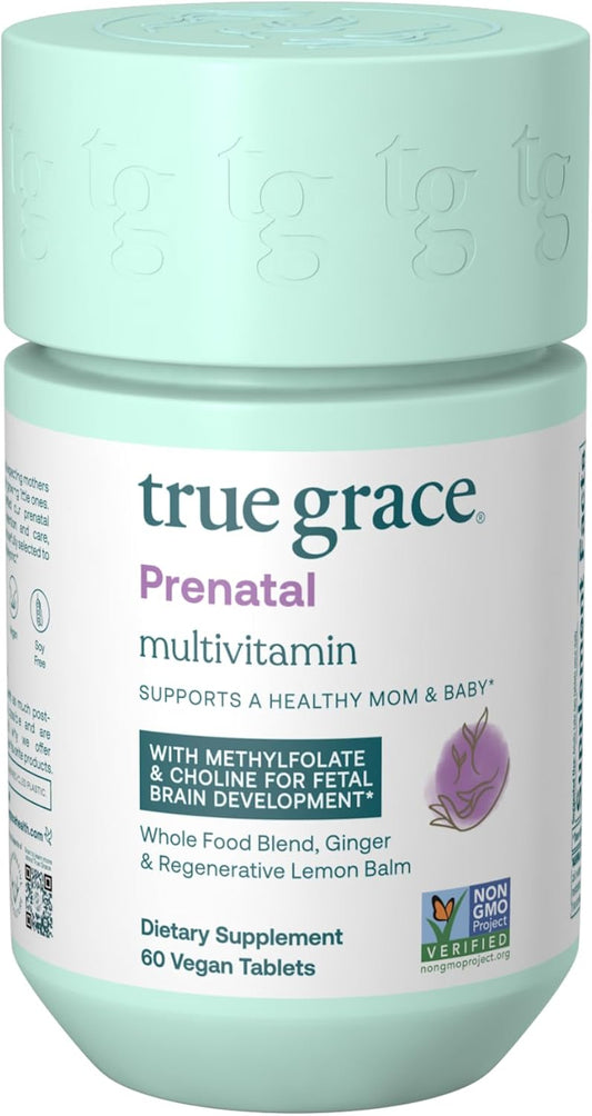 Prenatal Multivitamin for Healthy Mom & Baby - 60 Vegan Tablets with Methylfolate & Choline - Gluten & Soy Free - 30 Servings