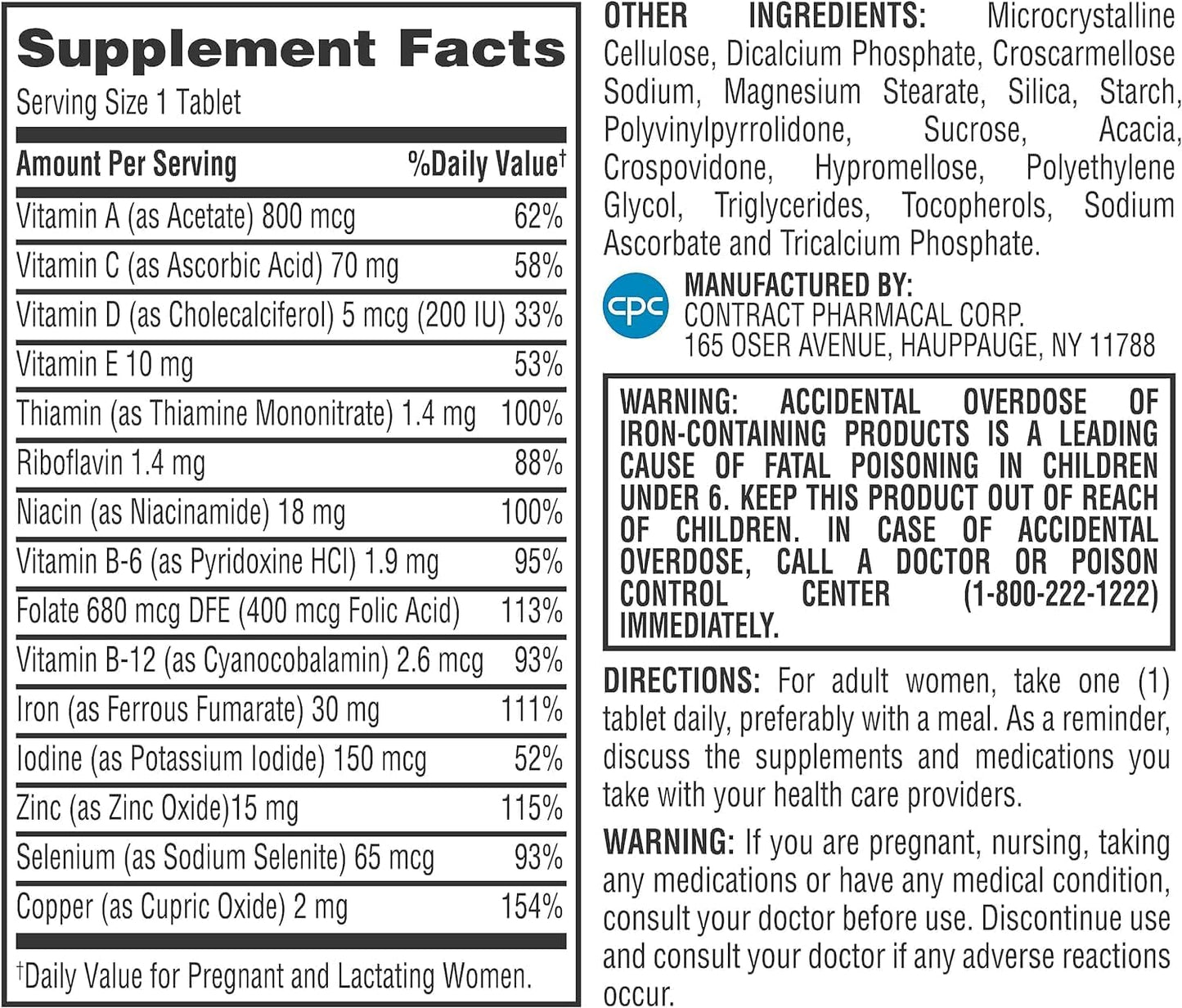 Prenatal Multivitamin for Healthy Pregnancy & Baby Growth - Folic Acid, Iron, Non-GMO, 6 Month Supply, 180 Tablets