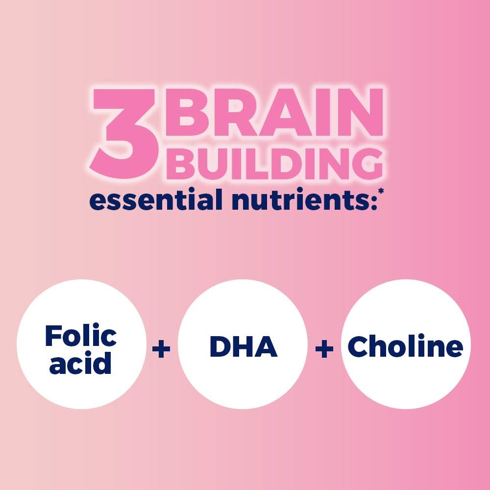Prenatal Multivitamin with Brain Support for Women - Choline, Folic Acid, Omega-3 DHA & Iron - 180 Count for Pre, During, and Post Pregnancy