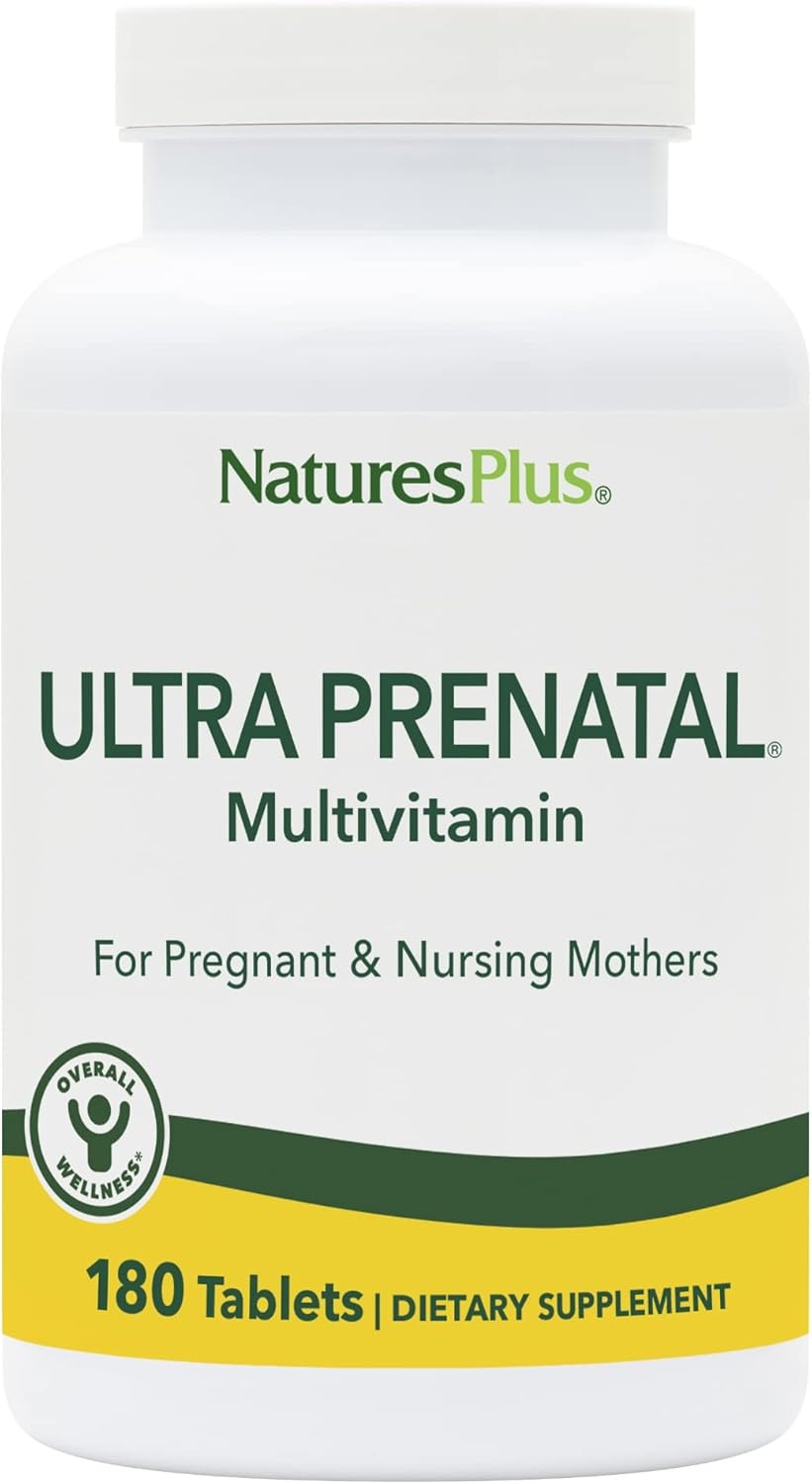 Prenatal Multivitamin with Folate, Iron, Calcium, B-Complex Vitamins - Vegetarian Tablets - Gluten-Free - 90 Servings