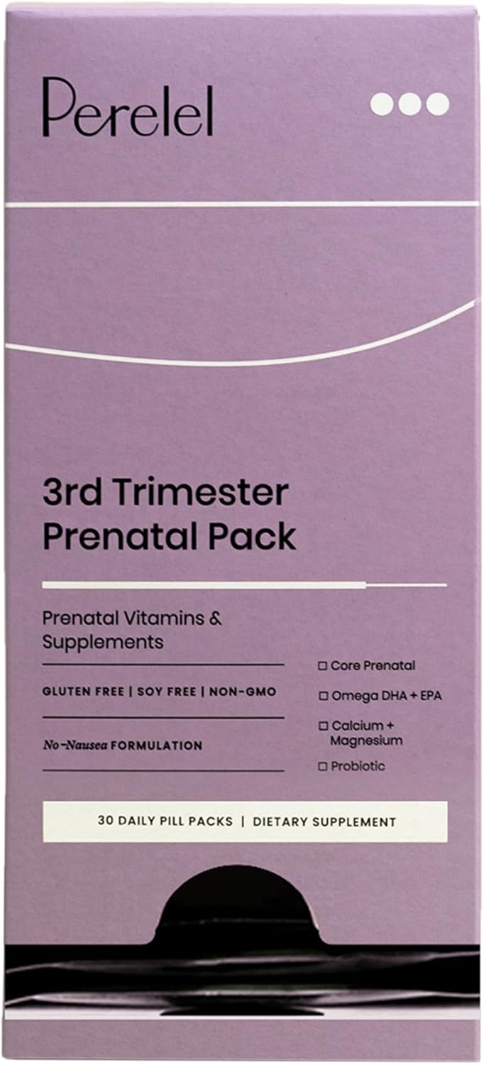 Prenatal Pack for 3rd Trimester - Daily Pregnancy Vitamins with Probiotics, Omega 3 DHA, and Non-GMO Women's Supplements (30 Pills)