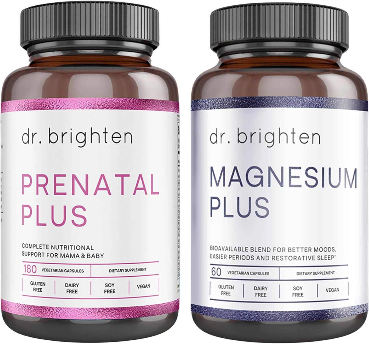 Prenatal Plus and Magnesium Plus Bundle for Pregnant and Nursing Mothers - Non-GMO, Vegan, Gluten-Free, Soy-Free