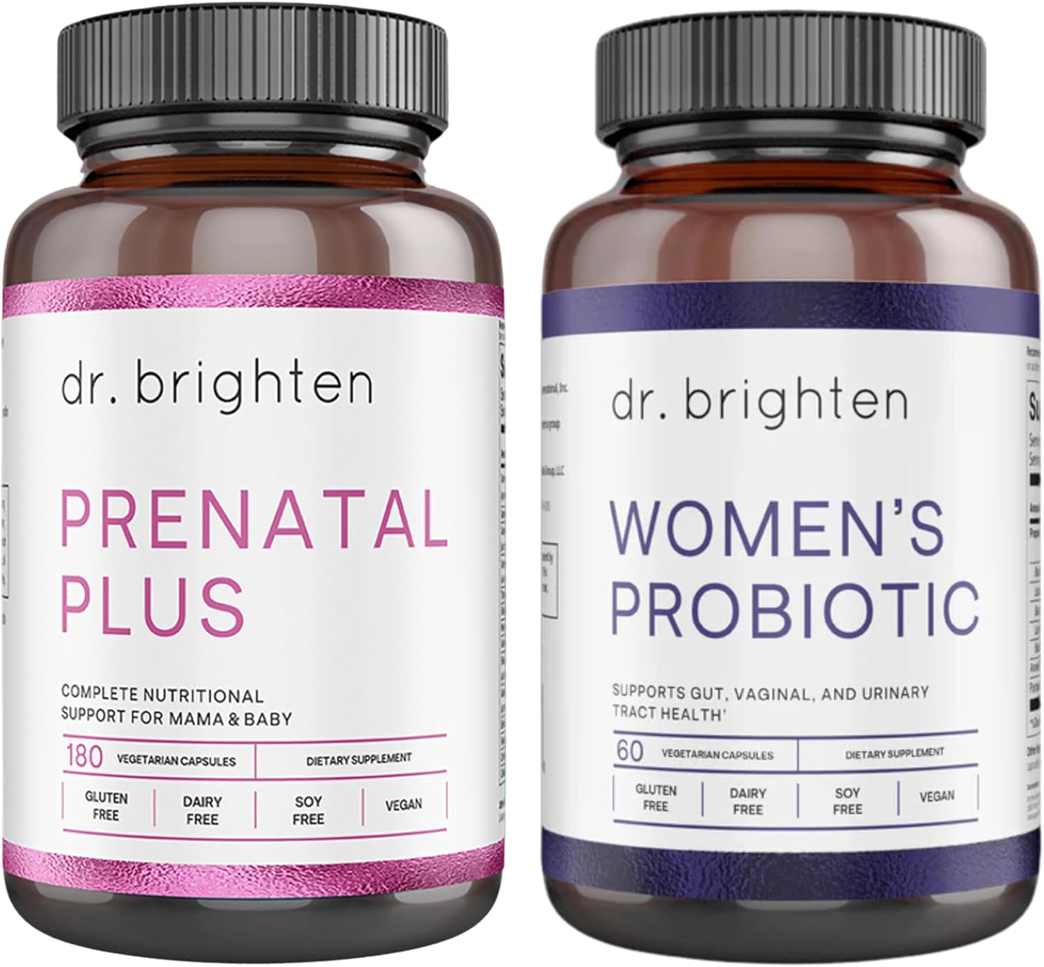 Prenatal Plus and Women's Probiotic Pregnancy Support Bundle - Essential Nutrients for Expecting or Nursing Moms, Non-GMO Vegan Formula, Gluten-Free